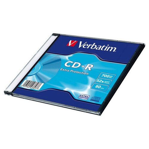 Носители информации CD-R, 52x, Verbatim Extra Protection, Slim/1, 43347 диск cd r verbatim 700 mb 52x slim case 1 dl 1 200 43347