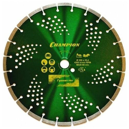 Диск алмазный CHAMPION гранит PRO 400/25,4/10 Laser Granite сухой бетон русеан м 400 40 кг