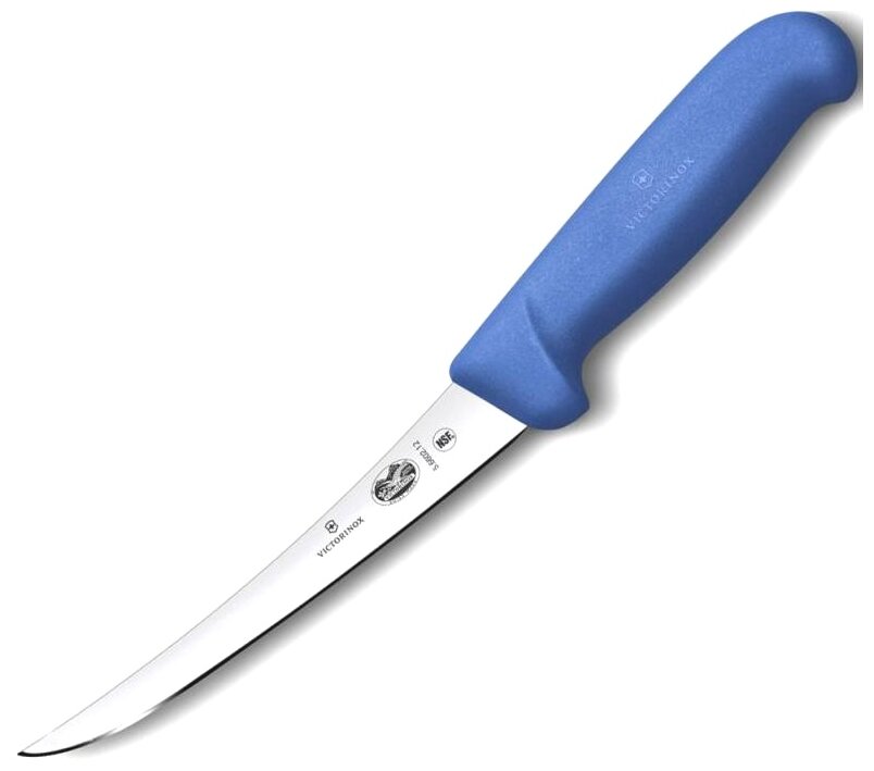 Нож Victorinox кухонный Fibrox (5.6602.15) стальной разделочный для мяса лезв.150мм прямая заточка синий
