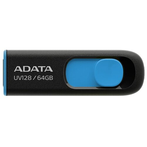 Флеш Диск A-Data 64Gb DashDrive UV128 AUV128-64G-RBE USB3.0 черный/синий