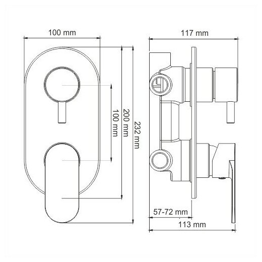 Смеситель для душа Wasserkraft Mindel 8551 (с внутренней частью) - фотография № 2