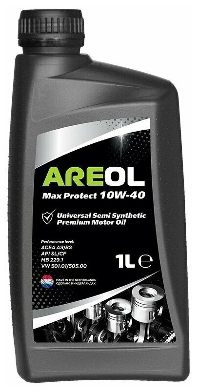 AREOL Max Protect 10W40 (1L)_масло моторн.! полусинт.\ACEA A3/B3,API SL/CF,MB 229.1,VW 501.01/505.00 10W40AR002