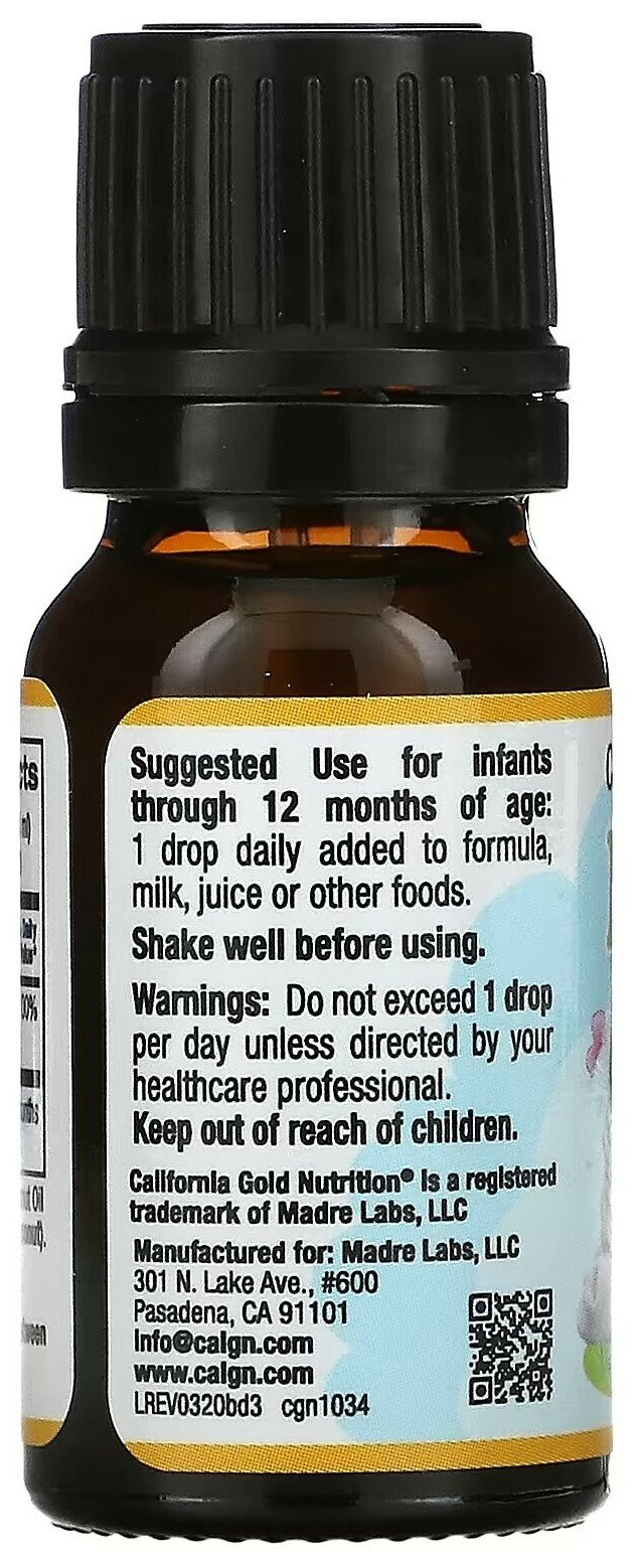 California Gold Nutrition Baby Vitamin D3 Liquid фл., 10 мкг, 10 мл