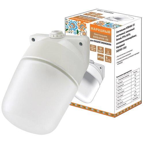 Светильник НПБ400 -1П для сауны наклонный белый 60Вт Народный TDM 973₽