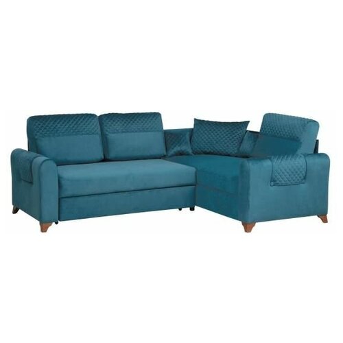 Диван - кровать угловой элегант (с меанизмом дельфин) 93/250/180 велюр тенерифе океан