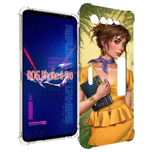 Чехол MyPads девушка-в-зелени женский для Asus ROG Phone 6 Pro задняя-панель-накладка-бампер чехол mypads девушка в оранжевом фоне женский для asus rog phone 6 pro задняя панель накладка бампер