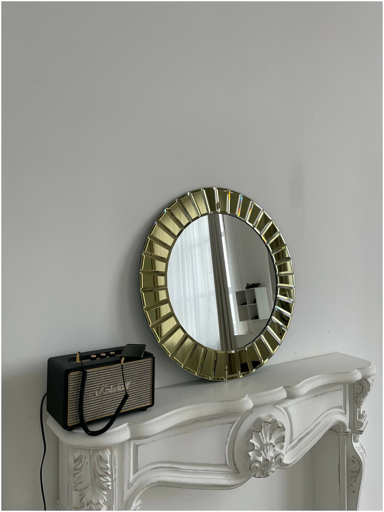 Зеркало Мир стекла и зеркал Аура золотая круглое 70 см - фотография № 8