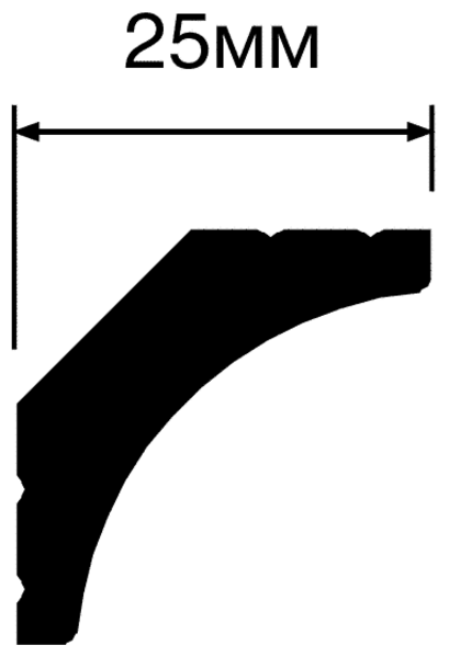 Карниз Hiwood потолочный 20x29 мм плинтус дюрополимер полиуретан под покраску A35-2 метра