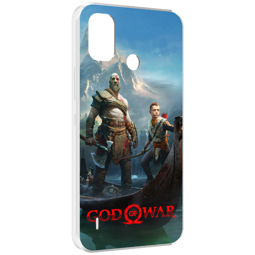 чехол mypads god of war кратос атрей для itel vision 3 plus itel p38 pro задняя панель накладка бампер Чехол MyPads God Of War Кратос Атрей для Itel A48 задняя-панель-накладка-бампер