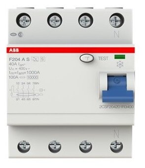Устройство защитного отключения ABB F204 A S-40/0,1 mA селективное 40А 100mA