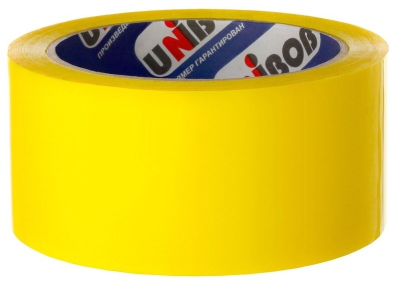 Клейкая лента UNIBOB упаковочная, 48 ммх66 м, 45 мкм, желтая (30269)