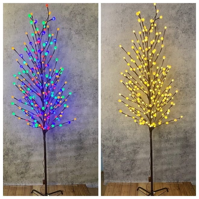 Kaemingk Светодиодное дерево Espacio Fiore 180 см, 240 теплых белых/разноцветных LED ламп, контроллер, IP44 492645