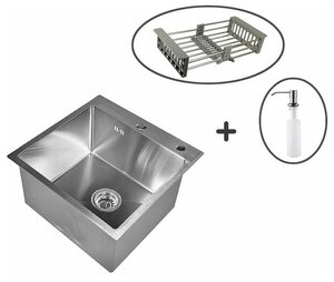 Комплект кухонная <b>мойка</b> из нержавеющей стали WISENT WX 5050 (50х50см) с коландером и дозатором. <span>в комплекте к <b>мойке</b> прилагается подарок: коландер и дозатор. Кухонная <b>мойка</b> WISENT изготовлена из нержавеющей стали SUS304 толщиной от 1 до 3 мм. Химический состав и свойства делают марку 304 наиболее подходящей <b>для</b> применения в пищевой промышленности. Она показывает высокие характеристики коррозийной стойкости в агрессивных средах. Шумоизоляция</span>