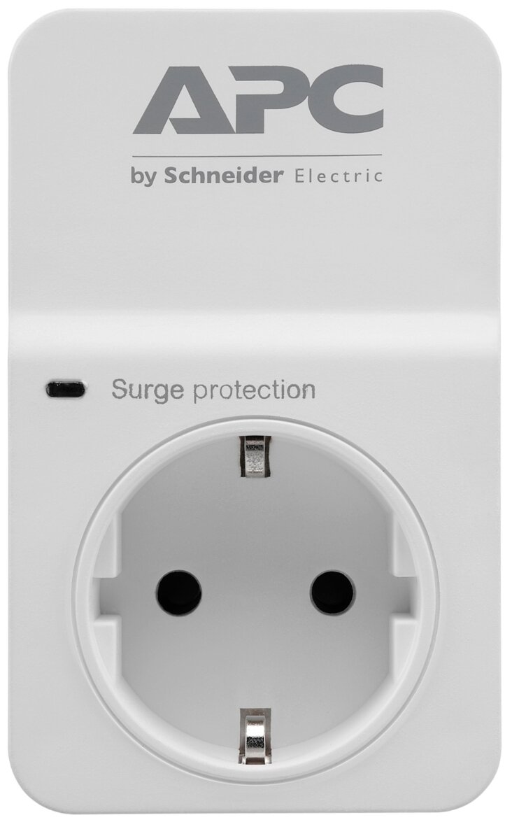 Сетевой фильтр APC by Schneider Electric Essential SurgeArrest PM1W-RS, 1 розетка, с/з, 16А / 3500 Вт 100 мм 63 мм 42 мм 1 - фотография № 1