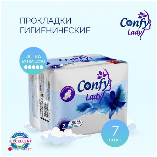 Confy Lady прокладки Confy Lady прокладки женские гигиенические ежедневные Ultra ExtraLong, 5 капель, 7 шт.