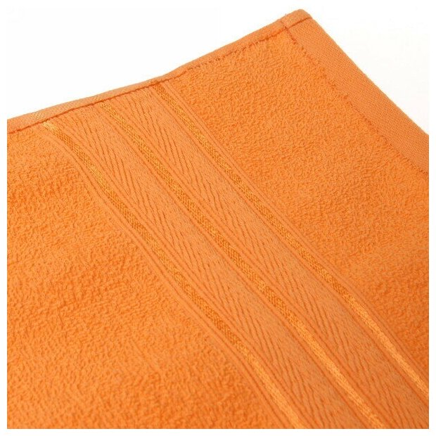Полотенце махровое 50*80см «Comfort» цвет оранжевый 03010 плотность 300гр/м2 - фотография № 4
