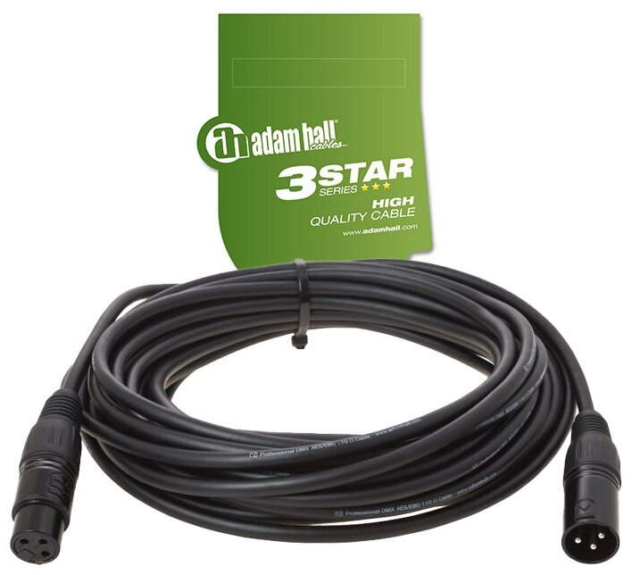 Кабель микрофонный XLR (мама) - XLR (папа) 3m DMX кабель Adam Hall K3 DMF 0300 шнур для караоке, микшера, для мероприятий