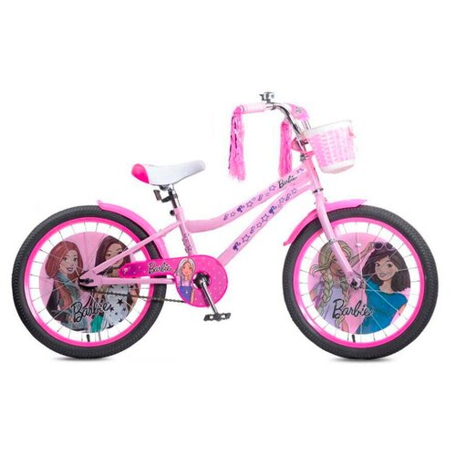 Велосипед двухколесный детский Navigator Barbie розовый, сатльная рама, колеса 20