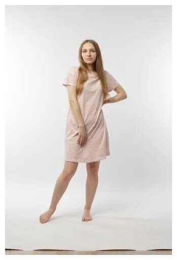 Ночная сорочка женская из хлопка Цвет розовый, размер 50-52 - фотография № 2