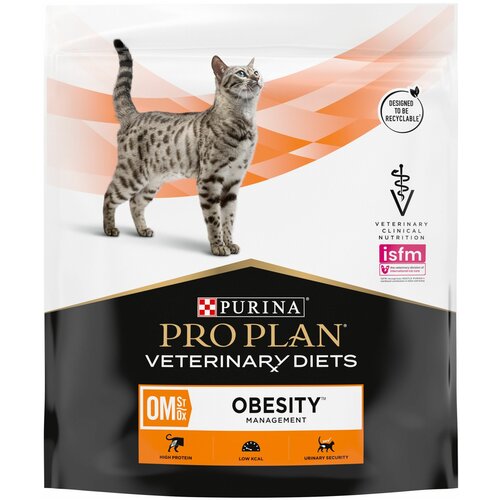 сухой корм для кошек purina pro plan veterinary diets om st ox obesity management для снижения избыточной массы тела 3 шт х 1 5 кг Сухой корм для кошек диетический PRO PLAN VETERINARY DIETS для снижения избыточной массы тела, 350 г х 4 шт