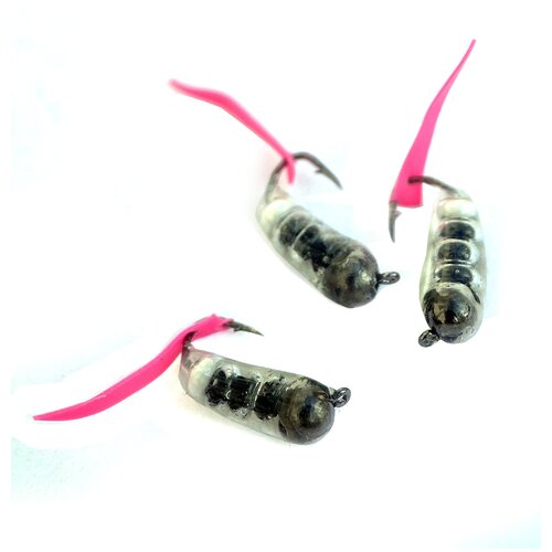 Мормышка 04 г Ручейник Черный вольфр 3 шт 528₽