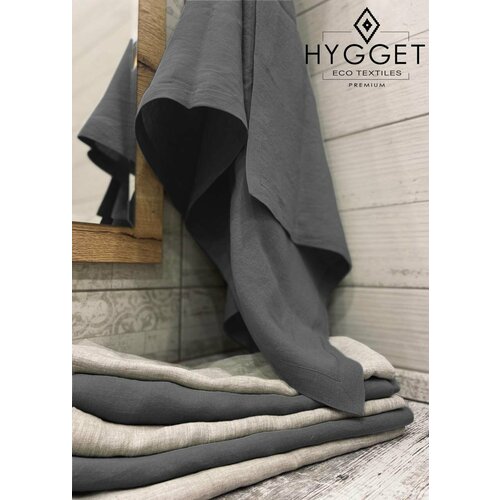 Льняное банное полотенце графит 1 шт Лен 3360₽