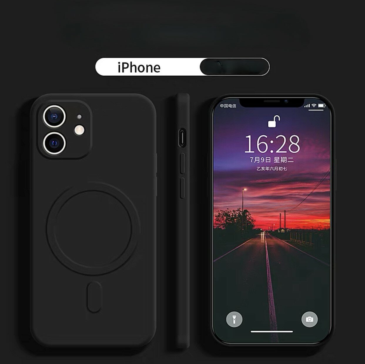 Чехол Magic Save 15 Pro для iPhone 15 Pro, силикон, black snake, soft touch, магнитный — фото 1