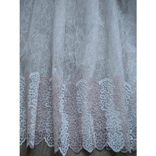 Тюль на отрез для гостиной спальни кухни детской 3 метра микросетка с вышивкой