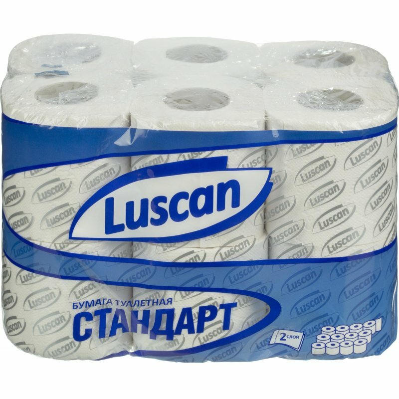 Бумага туалетная Luscan Standart 2сл бел вторичн втул 21.88м 175л 12рул/уп — фото 1