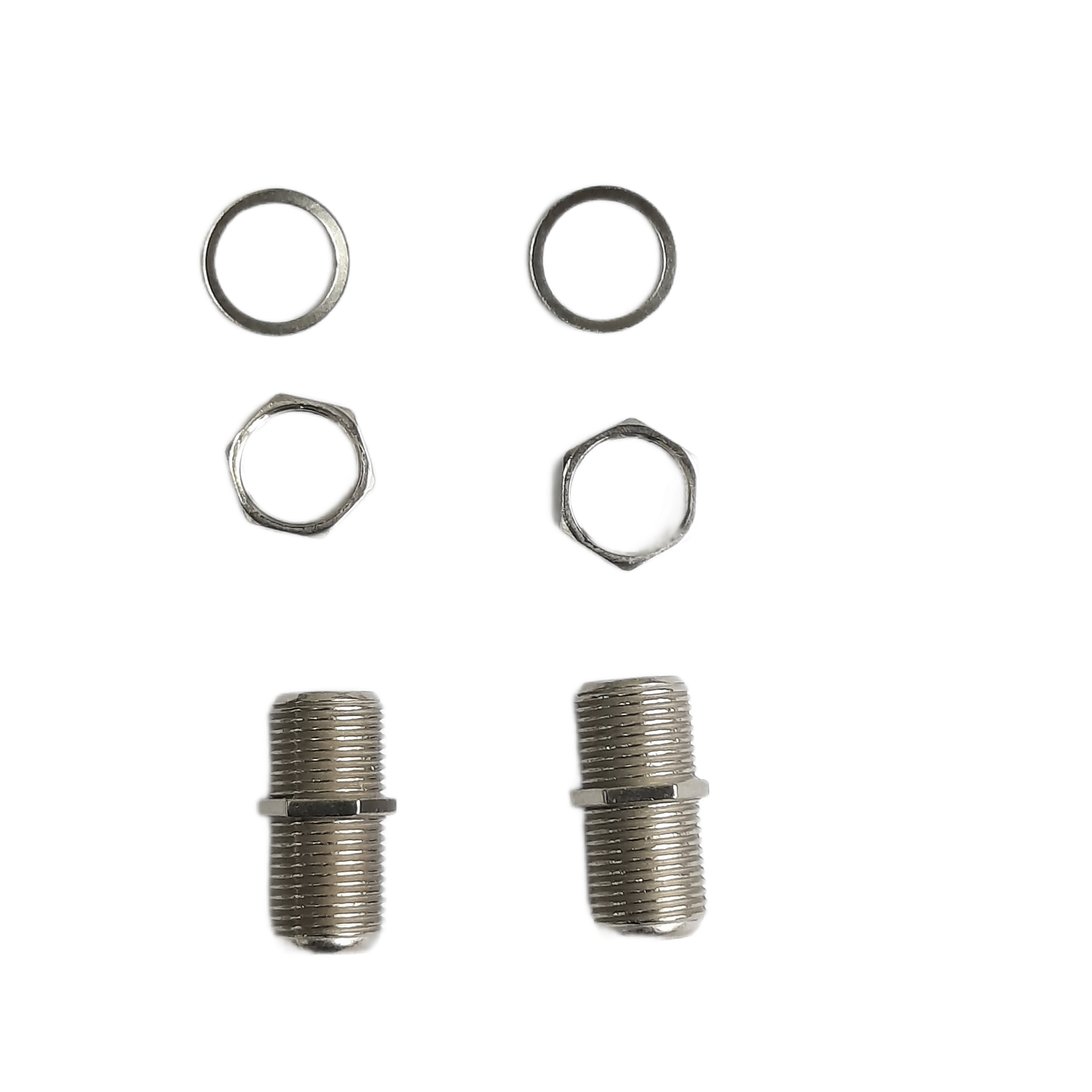 Переходник F-гнездо F-гнездо 2 штуки (F гнездо F Ni/Silver Pin/Delrin)