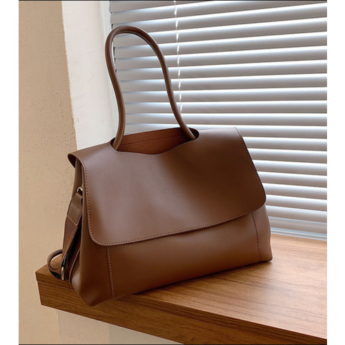 Сумка тоут M.Secret, фактура гладкая, коричневый