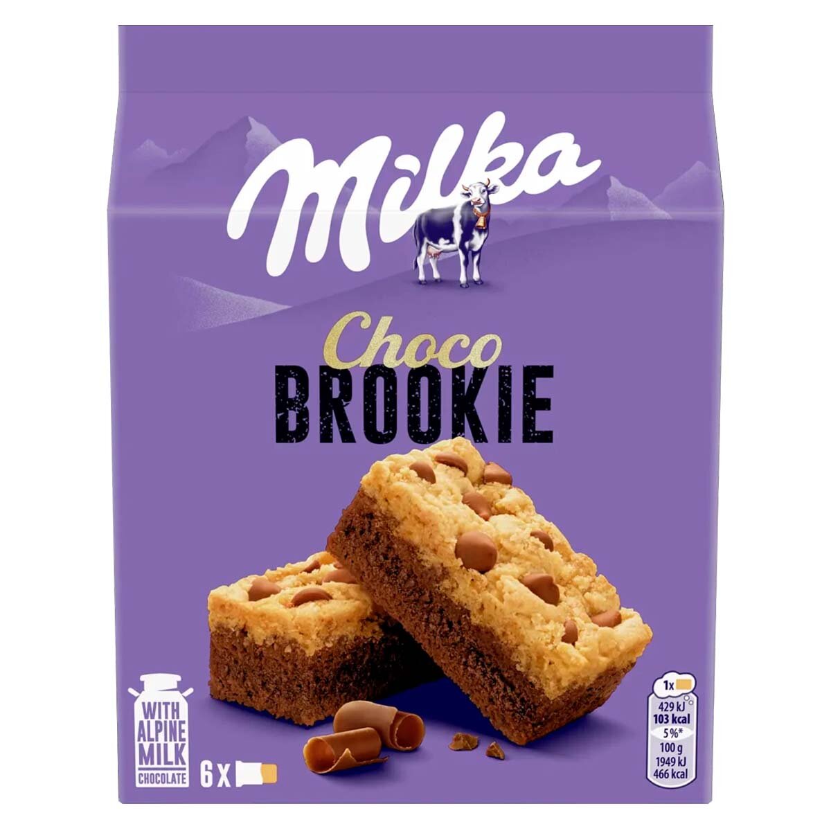 Печенье бисквитное Milka Choco Brookie с кусочками шоколада, 132 гр