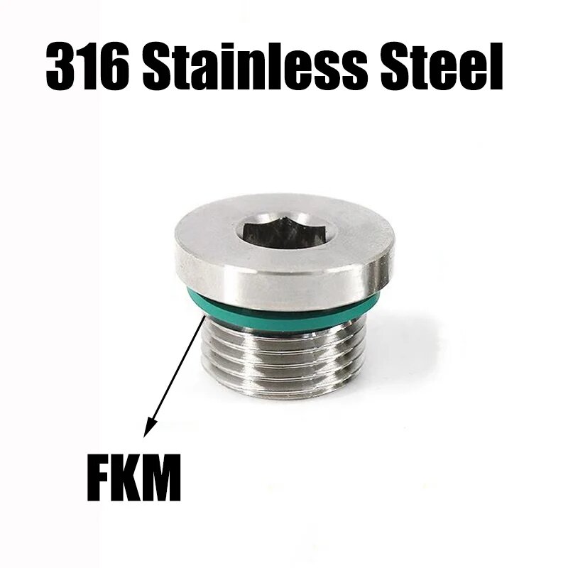 Нержавеющая сталь торцевая крышка фитинг BSP, 316SS FKM, M18x1.5, Size