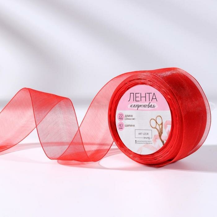 Лента капроновая Арт Узор 40 мм 20 +- 1 м цвет красный