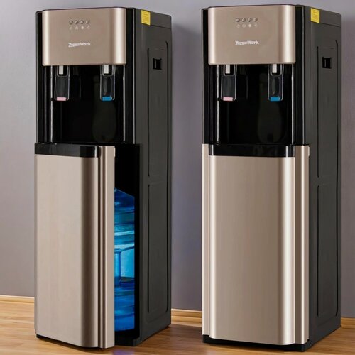 Изображение товара Кулер Aqua Work 41-LDS золотистый, нижняя загрузка бутыли, нагрев и электронное охлаждение. Гарантия 24мес.