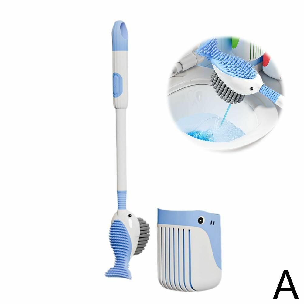 Силиконовая щетка для унитаза и ванны/Ершик для туалета подвесной с крючком