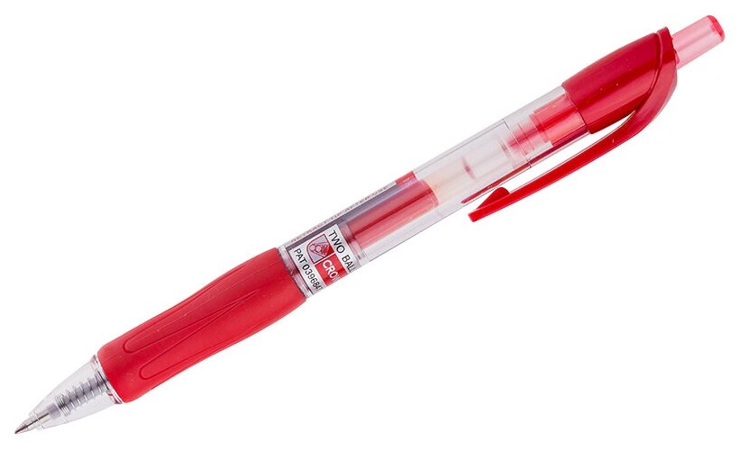 Ручка гелевая автоматическая Crown "CEO Jell" красная, 0,7 мм, упаковка 12 шт.