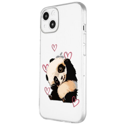 Силиконовый чехол с защитой камеры Mcover на Apple iPhone 13 с рисунком Панда любовь силиконовый чехол с защитой камеры mcover на apple iphone 13 mini с рисунком панда любовь