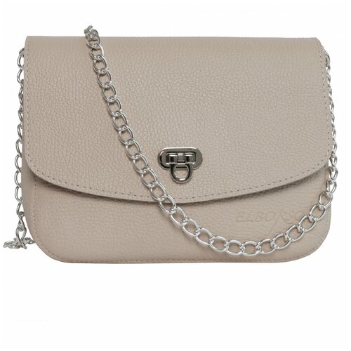 Женская сумка EVA. Клатч из натуральной кожи на цепочке. Маленькая сумочка бежевая на плечо для девушек