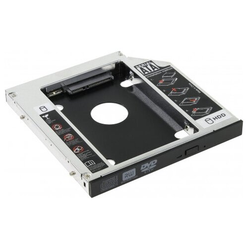 переходник для ssd hdd orient uhd 2sc12 optibay шасси 2 5 sata в отсек 12 мм оптического привода ноутбука Сменный бокс (optibay) для HDD 2.5 Orient UHD-2SC12