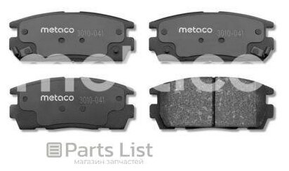 METACO 3010-041 (1605123 / 19149904 / 4819239) колодки тормозные задние дисковые к-кт Opel (Опель) antara (2007-2015),