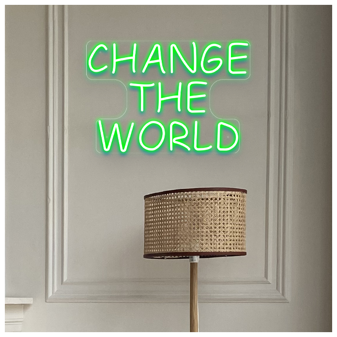 Светильник неоновый Change the world Измени мир, 50х34 см - фотография № 2