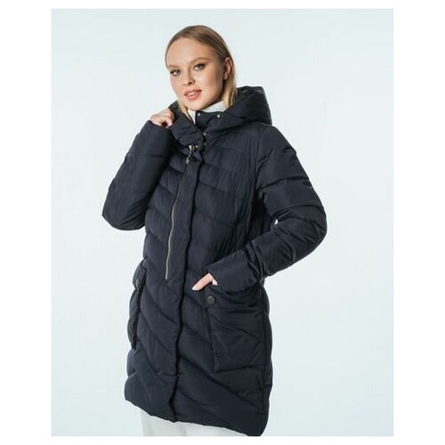 фото Пуховик мехополис женский темно-синий демисезонный