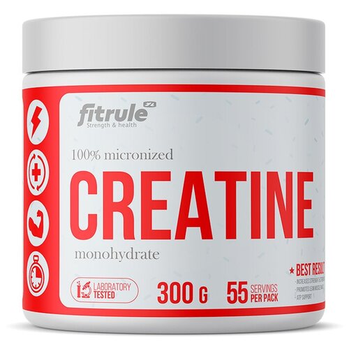 фото Креатин моногидрат порошок спортивное питание, creatine monohydrate powder, 300 грамм fitrule nutrition