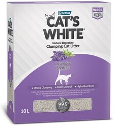 Cat's White BOX Lavender комкующийся наполнитель с нежным ароматом лаванды для кошачьего туалета (10л)