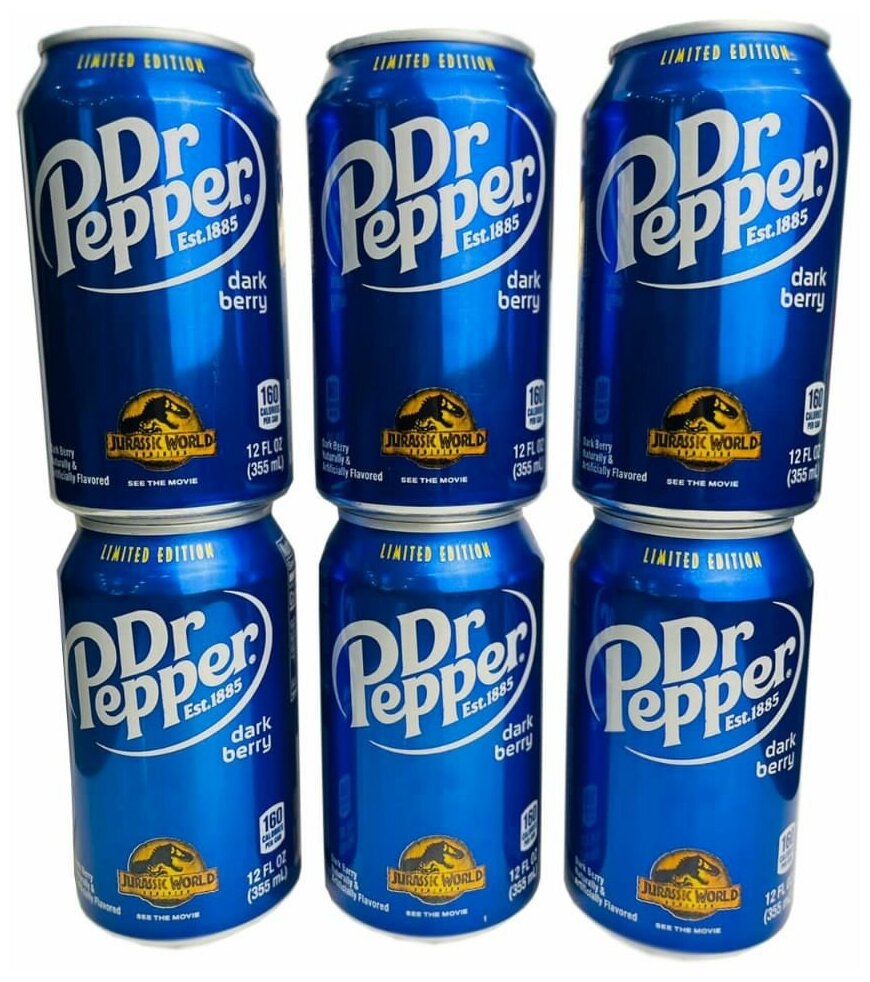 Doctor Pepper Dark Berry Jurassic World - CША - 0.355 л. - 6 шт. Dr.Pepper - фотография № 4
