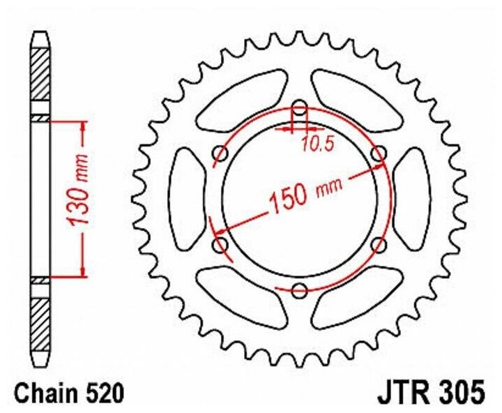 Звезда Мотоциклетная Jt Jtr305.46 JT Sprockets арт. JTR30546