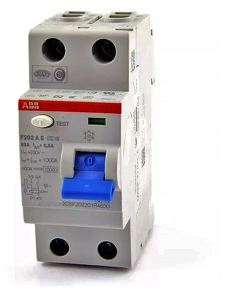 F202 AC-40/0,3 2CSF202001R3400 Выключатель дифференциального тока двухполюсный 40A 300мА (тип АС) ABB - фото №6
