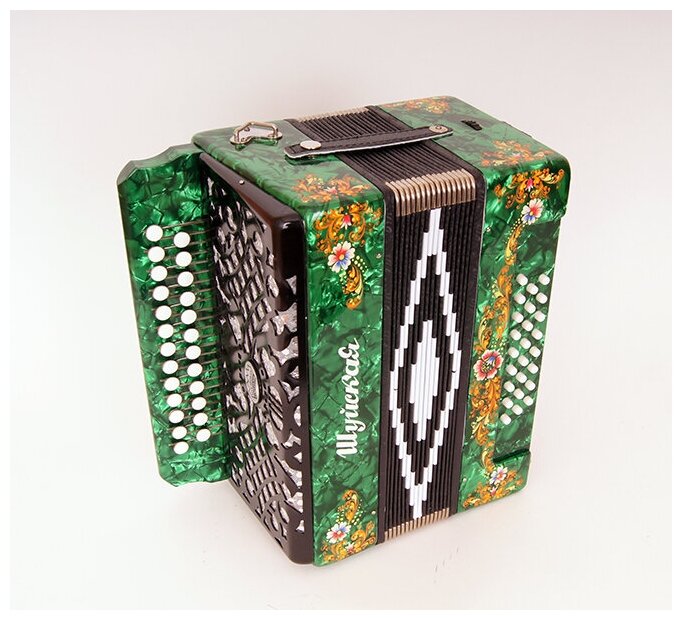 S51XL-A-GR Гармонь "Шуйская" 25х25-III, зеленая, Шуйская гармонь