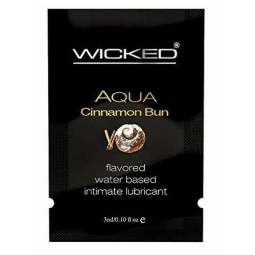 Wicked Лубрикант Wicked Aqua Cinnamon Bun с ароматом булочки с корицей - 3 мл.